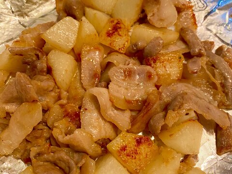 豚バラと長芋の味噌バター炒め
